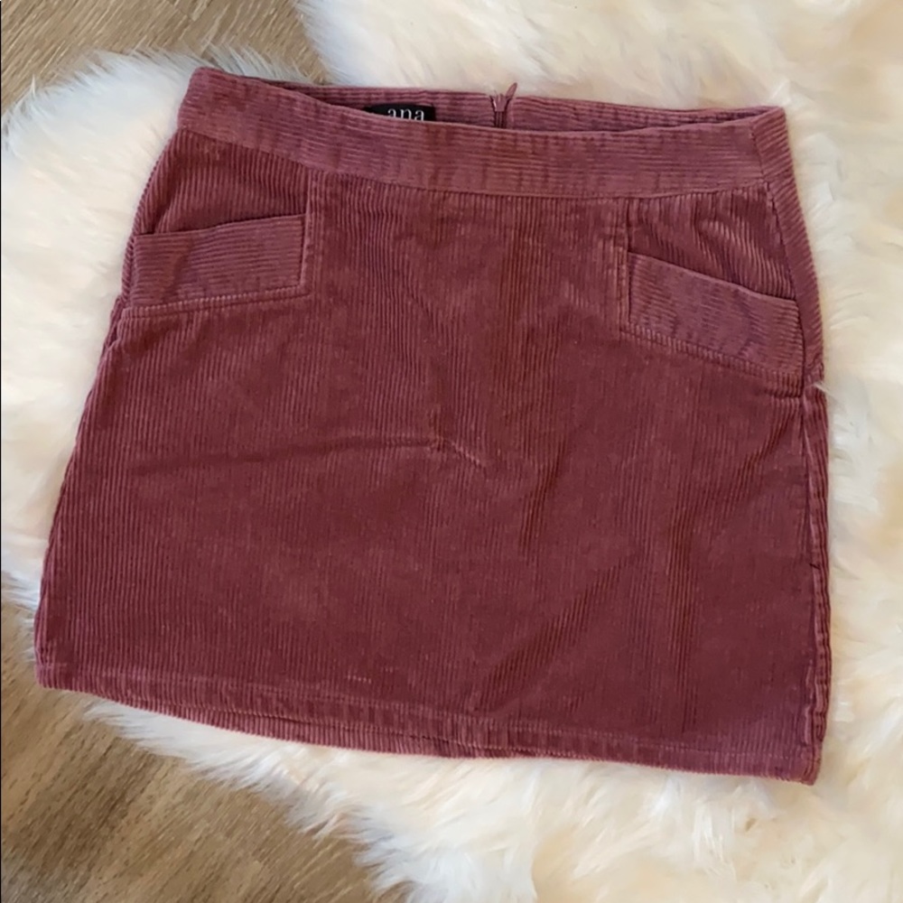 Corduroy Muave Mini Skirt - Picture 1 of 8